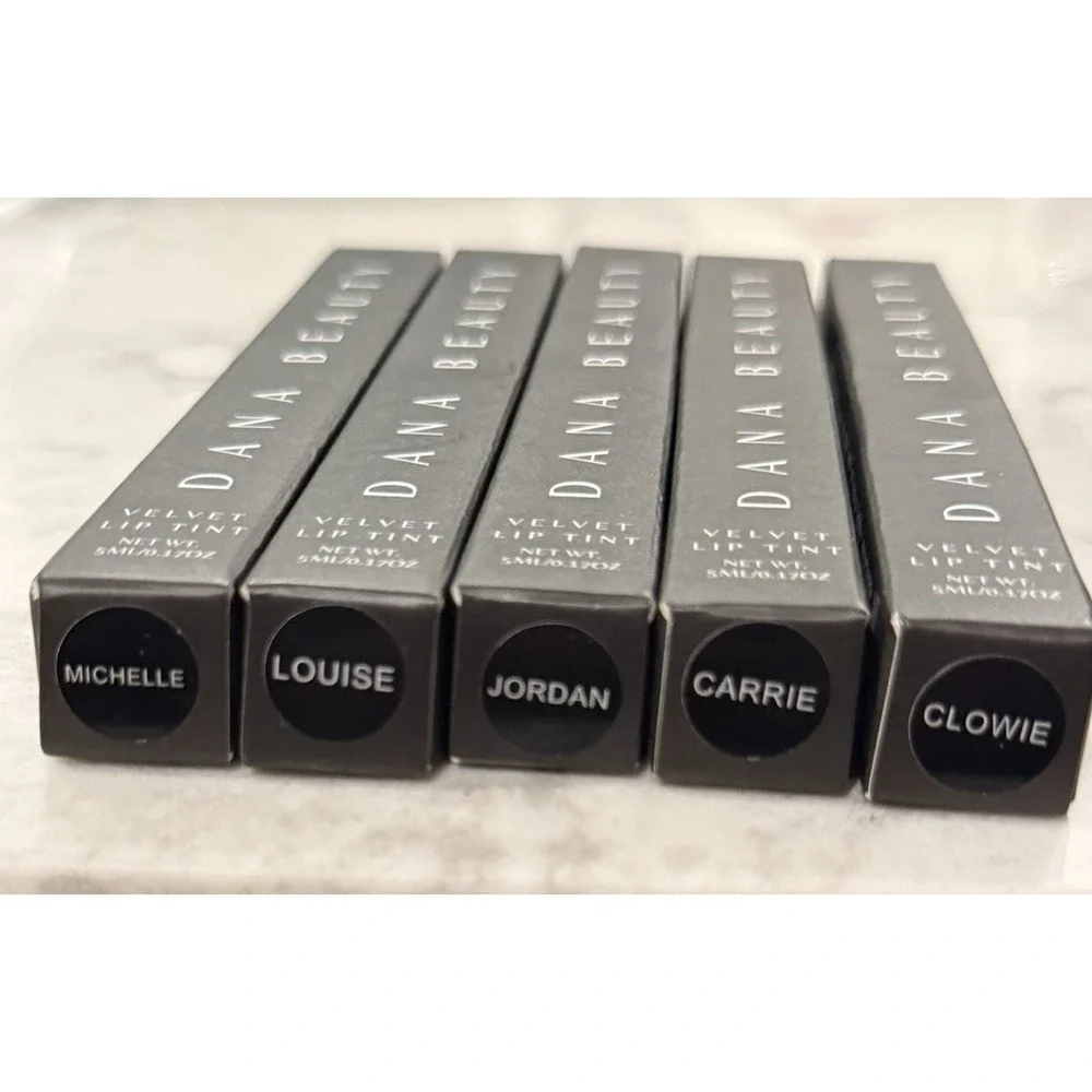 NEW Dana Beauty Velvet Lip Tint Lot of 5 Michelle Louise Jordan Carrie Clowie
